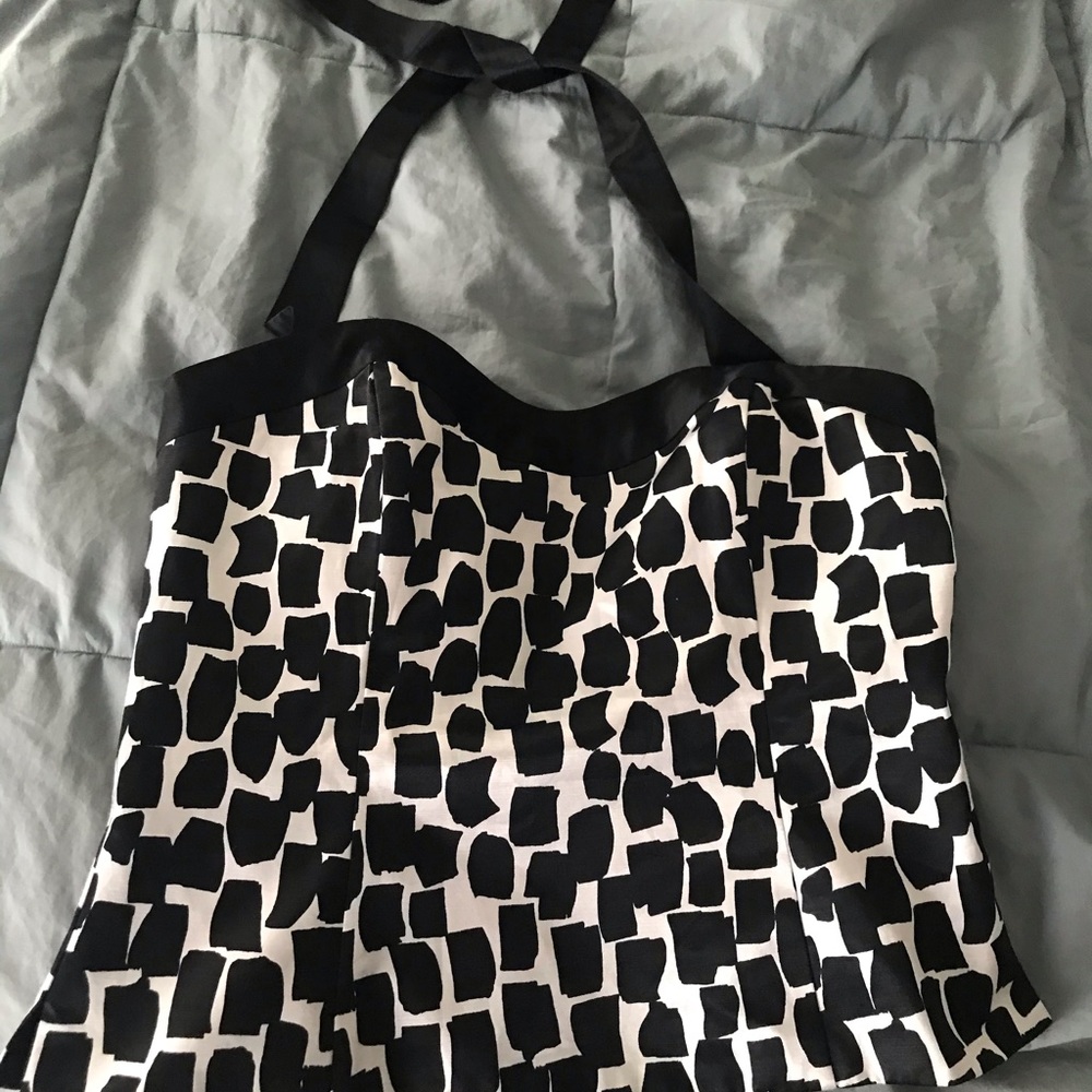 Black & white bustier top